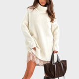 Farbe: Weißer Pullover und weißes Kleid