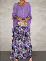 Farbe: Lila mit Blumen
