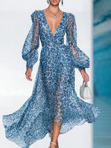 Farbe: Blau mit Leopardenmuster