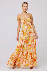 Farbe: Orange mit Blumenmuster