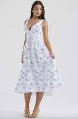 Farbe: Blau Blumenmuster