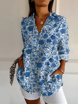 Farbe: Dunkelblau Blumenmuster